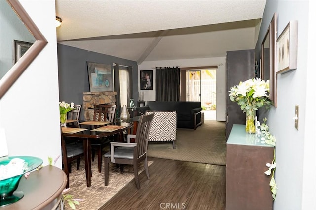 1725 Truman Cir, Placentia, CA 92870 - dining area with vaulted ceiling and dark wood finished floors