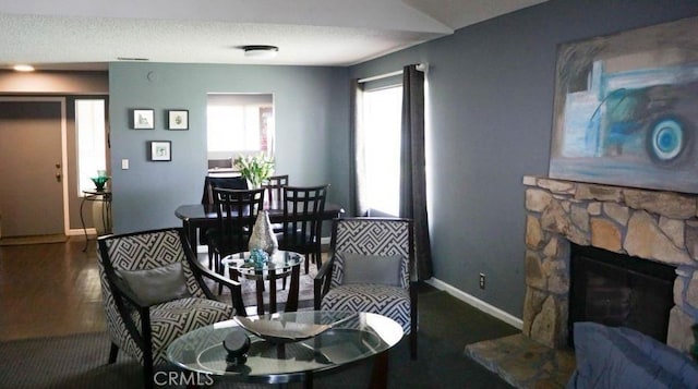 1725 Truman Cir, Placentia, CA 92870 - dining space with wood finished floors, baseboards, and a fireplace
