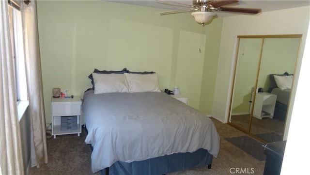 6301 Park Ave, Lake Isabella, CA 93240 - carpeted bedroom featuring a closet and ceiling fan
