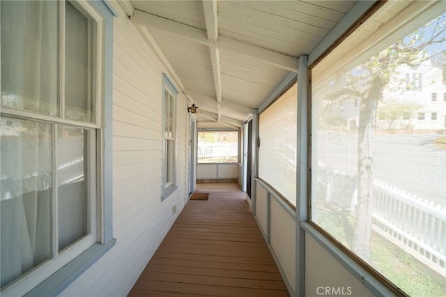 2007 3rd St, Julian, CA 92036 - unfurnished sunroom featuring beamed ceiling