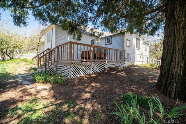 2007 3rd St, Julian, CA 92036 - rear view of house with a wooden deck