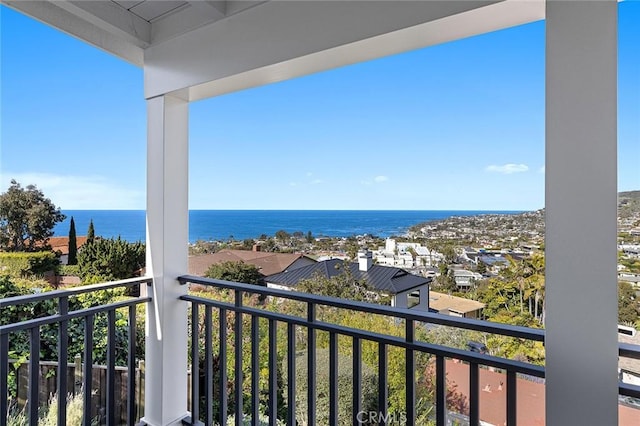 balcony with a water view