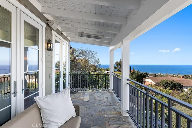 balcony with a water view