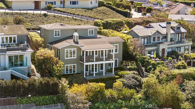 aerial view with a residential view