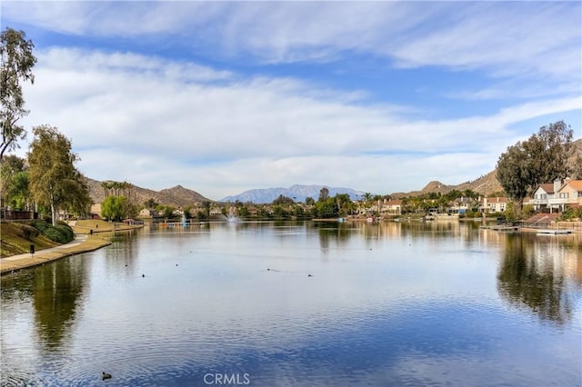 property view of water featuring a mountain view