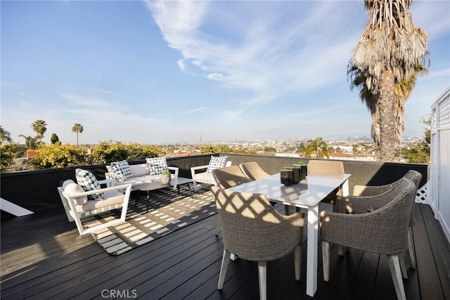 1331 W 17th St, San Pedro, CA 90732 - wooden deck with an outdoor living space and outdoor dining area