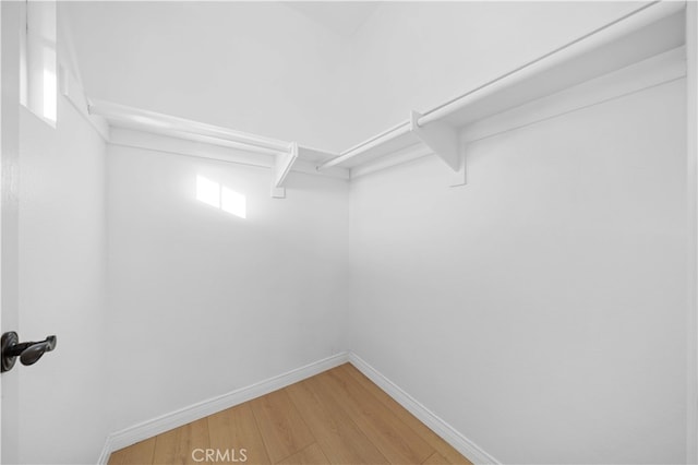 walk in closet featuring light wood-type flooring