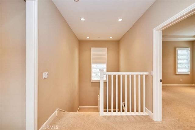 54 Trotter, Irvine, CA 92602 - corridor with an upstairs landing, carpet floors, healthy amount of natural light, and recessed lighting