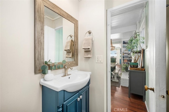 27 A Surfside Ave, Surfside, CA 90743 - bathroom featuring vanity and wood finished floors