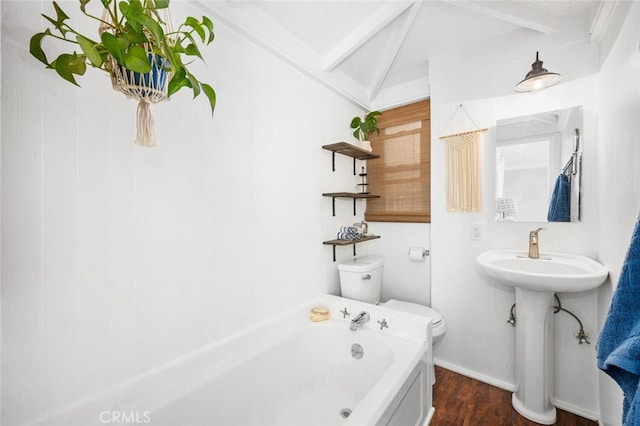 27 A Surfside Ave, Surfside, CA 90743 - bathroom with wood finished floors and a bath