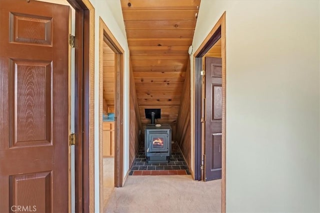 corridor with carpet flooring