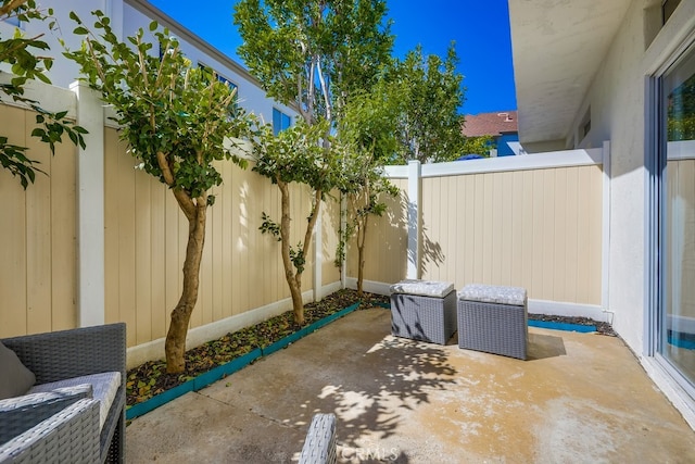 view of patio with a fenced backyard