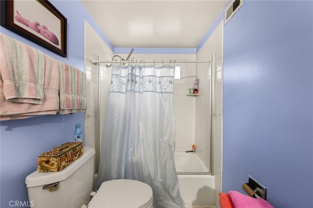 21322 Millpoint Ave, Carson, CA 90745 - full bathroom with shower / bath combination with curtain, toilet, and visible vents