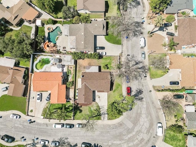 aerial view with a residential view
