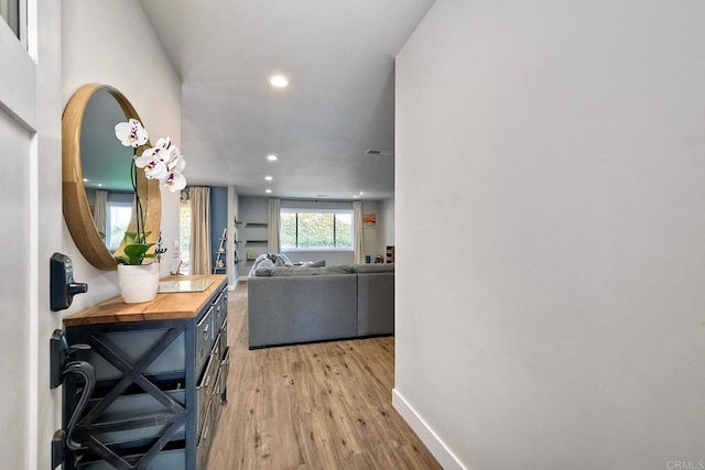 2760 Thunder Dr, Oceanside, CA 92056 - corridor with recessed lighting and light wood-style floors