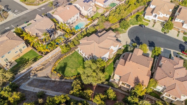 aerial view with a residential view