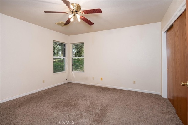 51674 Rd 426, Oakhurst, CA 93644 - spare room featuring baseboards, visible vents, ceiling fan, and carpet