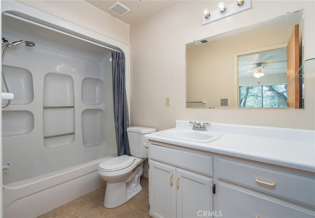 51674 Rd 426, Oakhurst, CA 93644 - full bathroom with visible vents, toilet, tile patterned flooring, and vanity