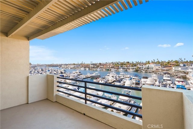 balcony with a water view
