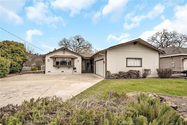 19506 Old Creek Rd, Hidden Valley Lake, CA 95467 - ranch-style home featuring driveway, a garage, and a front yard