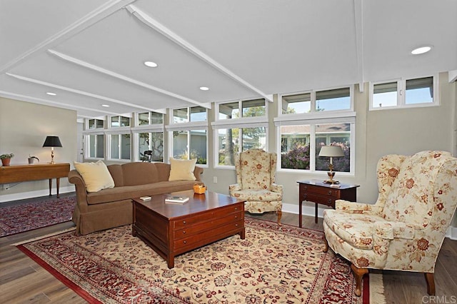 3685 Vista Campana N Unit 72, Oceanside, CA 92057 - living room with wood finished floors, baseboards, and recessed lighting