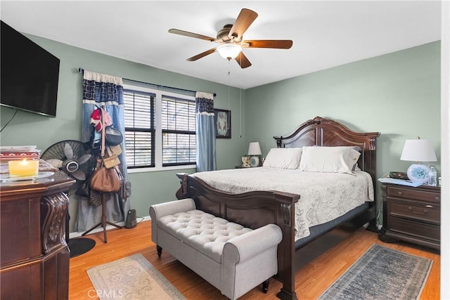 7738 Adwen St, Downey, CA 90241 - bedroom with a ceiling fan and wood finished floors