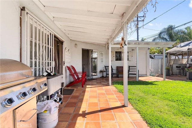 7738 Adwen St, Downey, CA 90241 - view of patio / terrace with fence, a gazebo, and grilling area