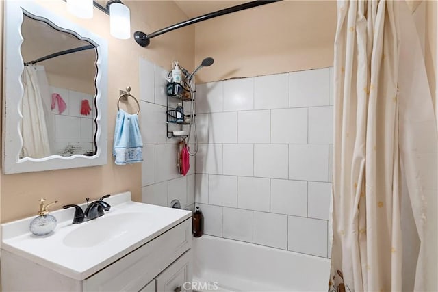 7738 Adwen St, Downey, CA 90241 - bathroom with shower / bath combination with curtain and vanity