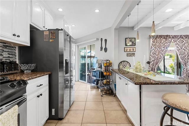7738 Adwen St, Downey, CA 90241 - kitchen featuring plenty of natural light, decorative backsplash, white cabinets, and recessed lighting