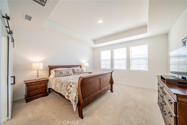 14168 Georgetown St, Hesperia, CA 92344 - bedroom with light colored carpet, baseboards, and a tray ceiling