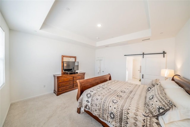 14168 Georgetown St, Hesperia, CA 92344 - bedroom featuring a raised ceiling, light colored carpet, baseboards, multiple windows, and recessed lighting