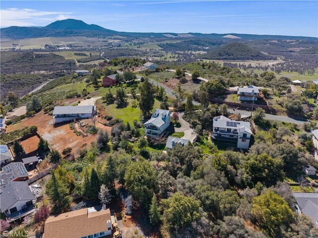 birds eye view of property featuring a mountain view