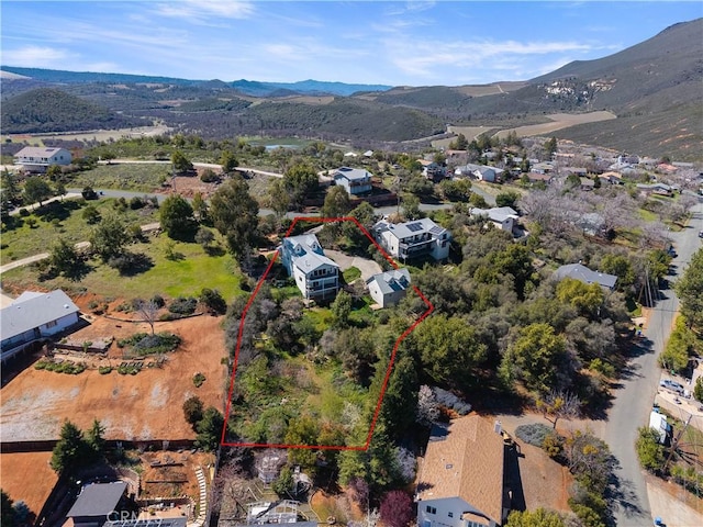 bird's eye view featuring a mountain view