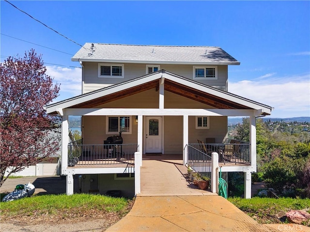 view of front of house featuring covered porch