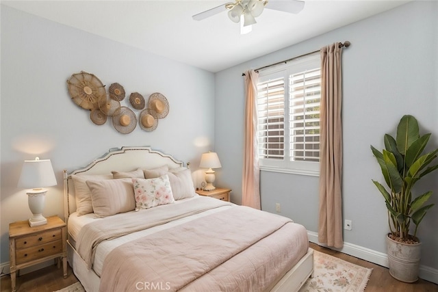 27077 Calendula St, Corona, CA 92883 - bedroom featuring wood finished floors, ceiling fan, and baseboards