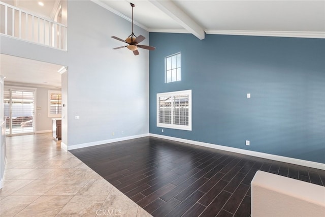 27077 Calendula St, Corona, CA 92883 - empty room featuring wood finished floors, baseboards, and ornamental molding