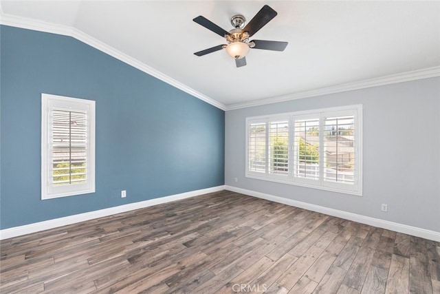 27077 Calendula St, Corona, CA 92883 - unfurnished room with wood finished floors, baseboards, ornamental molding, and a wealth of natural light