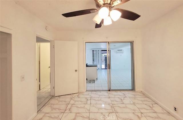 1020 E Rowland Ave, West Covina, CA 91790 - unfurnished room featuring light marble finish floors and ceiling fan