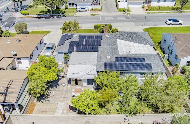 bird's eye view with a residential view