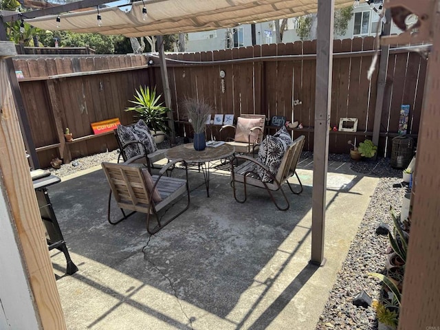 view of patio / terrace with a fenced backyard