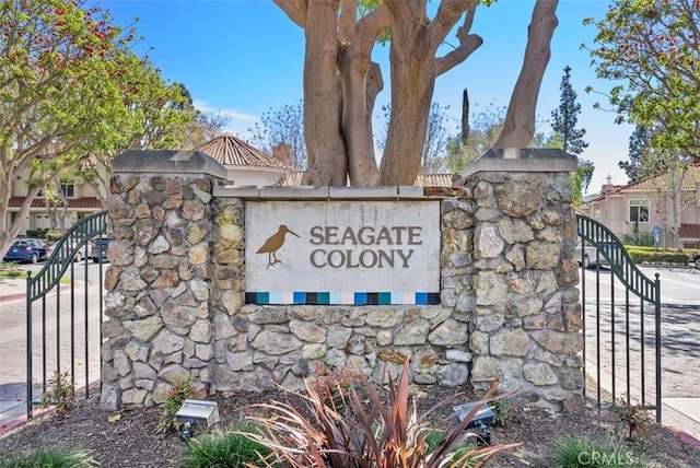 view of community sign