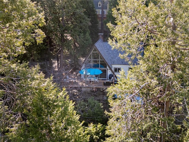 256 B Ln, Lake Arrowhead, CA 92352 - view from above of property