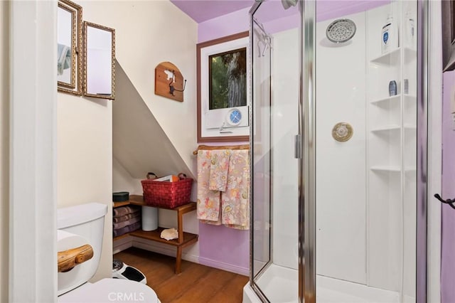 256 B Ln, Lake Arrowhead, CA 92352 - full bath featuring a stall shower and wood finished floors