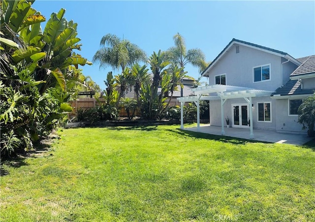 2204 Recodo Ct, Carlsbad, CA 92009 - view of yard featuring a pergola, a patio, and french doors
