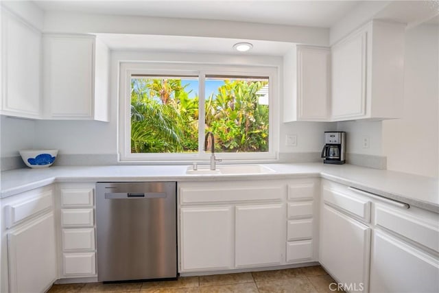 2204 Recodo Ct, Carlsbad, CA 92009 - kitchen with stainless steel dishwasher, plenty of natural light, and white cabinetry