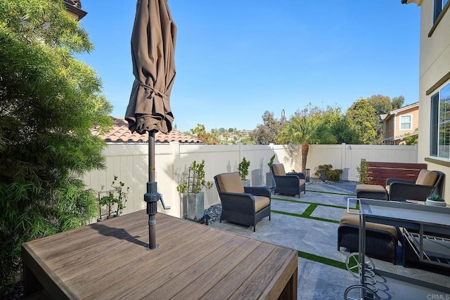 view of patio / terrace with a fenced backyard