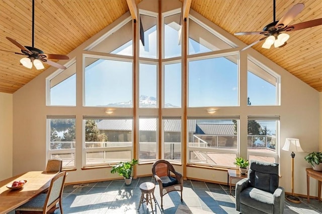 15516 Valley View Dr, Weed, CA 96094 - sunroom featuring plenty of natural light, high vaulted ceiling, and wood ceiling