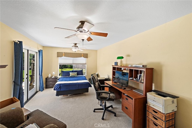 10 Cambridge Ct, Coto De Caza, CA 92679 - carpeted bedroom featuring access to exterior, a desk, and ceiling fan