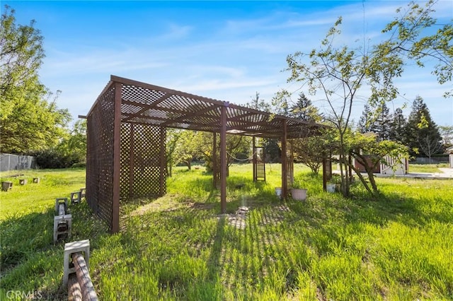 surrounding community with a pergola