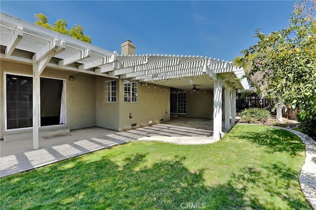 2100 Sherwood Ave Unit A, Modesto, CA 95350 - rear view of property with stucco siding, fence, a pergola, and a patio area